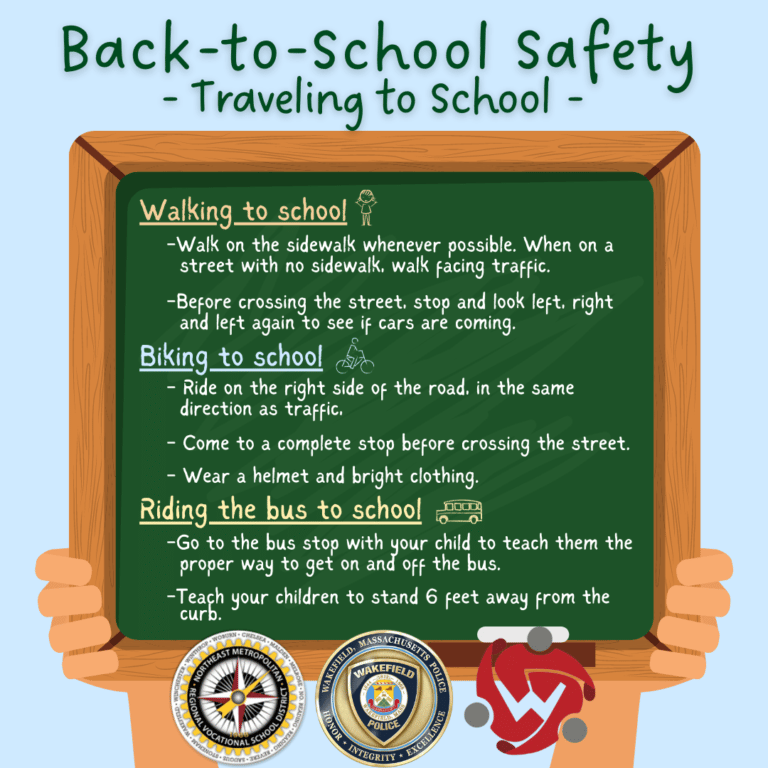 Wakefield Police, Public Schools and Northeast Metro Tech Share Back-to-School Safety Tips for Residents and Families