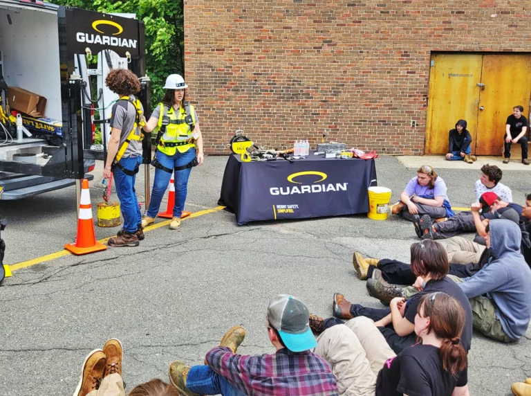 Northeast Metro Tech Students Get Safety Harness Training from Gilbane Building Company