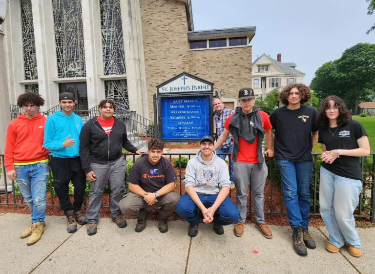 Northeast Metro Tech Students Refurbish St. Joseph’s Church Sign